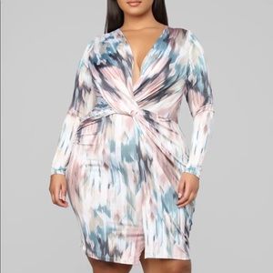 Multi color pattern dress from Fashion Nova